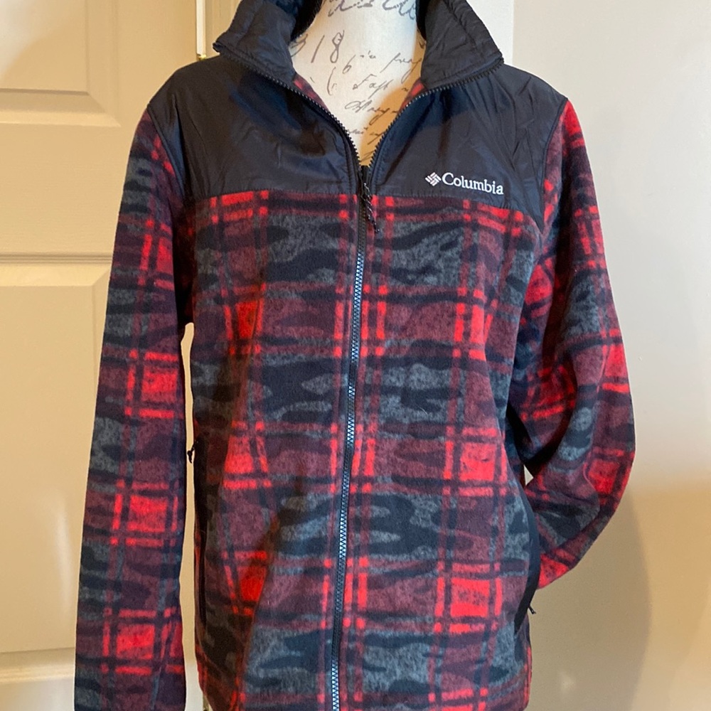 Columbia Fleece Jacket - Red and Black Buffalo Check - Picture 1 of 3